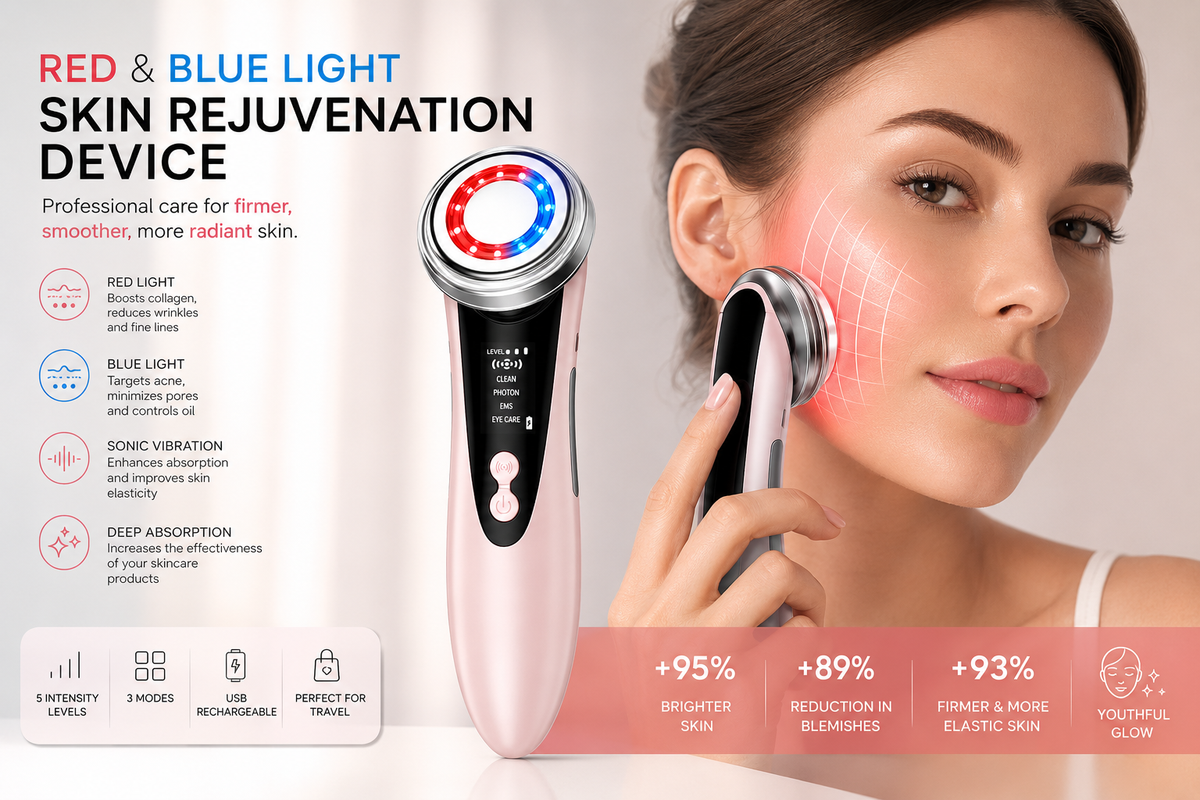 Masajeador LED Para La Cara Facial Rostro Rejuvenecimien