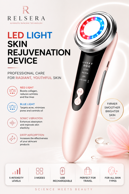 Masajeador LED Para La Cara Facial Rostro Rejuvenecimien